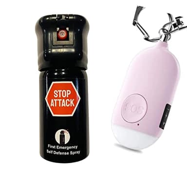 HOERNECKE Kit de Survie : Spray Anti-Agression 40 ML et Alarme d'urgence 130 DB - Défense Personnelle Anti-Agression Rose – Renforcez Votre Sécurité en Toute Discrétion