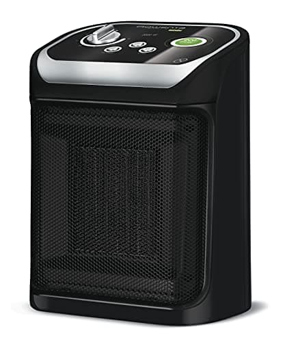 Rowenta Mini Excel Eco Safe Chauffage soufflant céramique, Radiateur électrique, Chauffage d’appoint, Sécurité renforcée, Puissant, Silencieux, Compact SO9266F0, Noir
