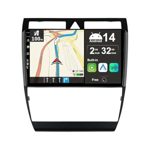 BXLIYER Android 14 Autoradio pour Audi A6 C5 S6 / RS6 (1999-2006) - 2G+32G - 2 DIN 9 Pouce - Caméra arrière GRATUITES - Soutien Dab Volant WLAN Carplay Android Auto Split-Screen Bluetooth Mirrolink