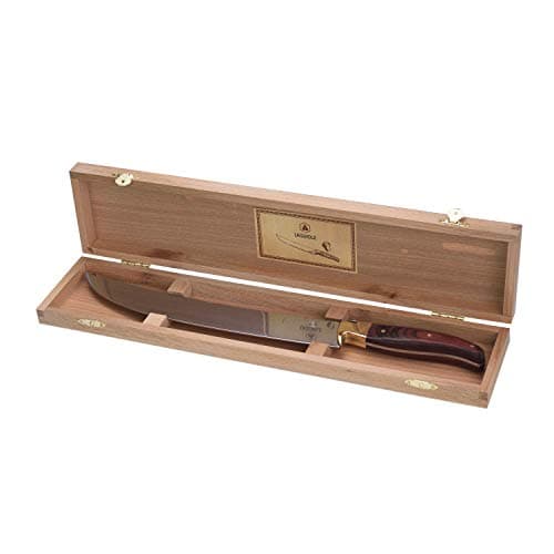 LAGUIOLE - Sabre à champagne manche en bois véritable - Acier inoxydable - Ergonomique - Débouchez vos bouteilles de champagne avec élégance - Coffret cadeau