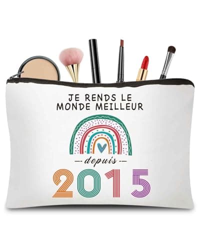 CoCoCherry Cadeau Anniversaire Femme 10 Ans - Cadeau 10 Ans Anniversaire Fille Trousse Maquillage, Cadeau Personnalisé pour Femme 10 Ans