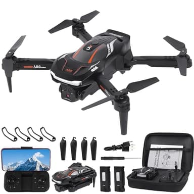 Mini Drone pour Enfant avec Caméra 1080P HD, Avec une touche décollage/atterrissage, Flip 3D, Capteur de gravité, Contrôle gestuel, 2 Batteries, drones Fpv pour enfants adultes débutants (Noir)