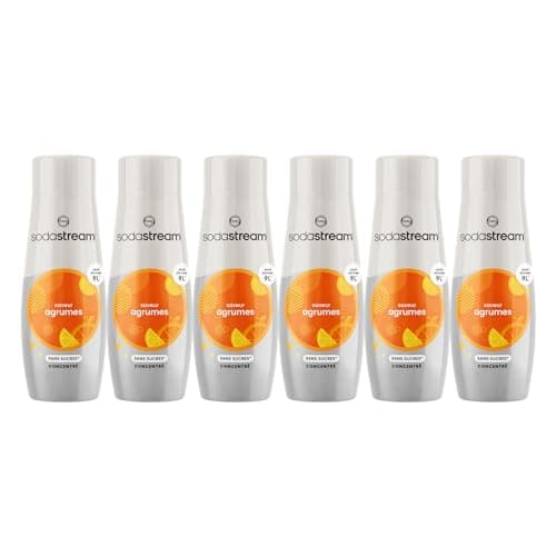 SodaStream Lot de 6 Concentrés Agrumes Sans Sucres pour Machine à Eau Pétillante et Soda | Préparez jusqu'à 9 Litres de Soda aux Agrumes en Quelques Secondes, 440ml