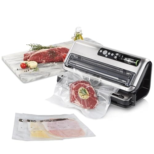 FoodSaver machine sous vide automatisé et professionnel | compartiment de rangement pour rouleau et cutter | fonction marinade | inclus sacs de mise sous vide assortis [FFS006X]
