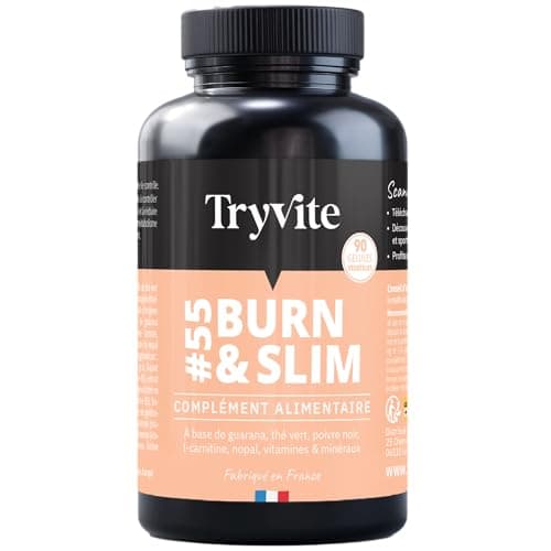 Bruleur de Graisse Homme Femme | Coupe Faim Puissant et Efficace Minceur Perte de Poids Rapidement | TRYVITE BURN&SLIM | 90 gélules