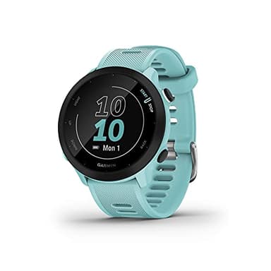 Garmin – Forerunner 55 - Montre GPS multi-activités running avec fonctions d’entrainement Garmin Coach et cardio au poignet – Vert d’eau (Reconditionné)