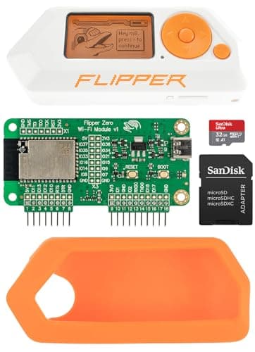 Flipper Zero Complete Kit — Flipper Zero | Carte de développement WiFi | Étui en Silicone | Carte MicroSD 32 Go | Adaptateur MicroSD vers SD