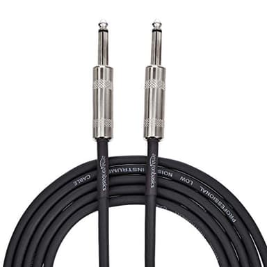 Amazon Basics Auxiliaire Câble pour instrument à connecteur droit 6,35 mm, 3 m, Noir