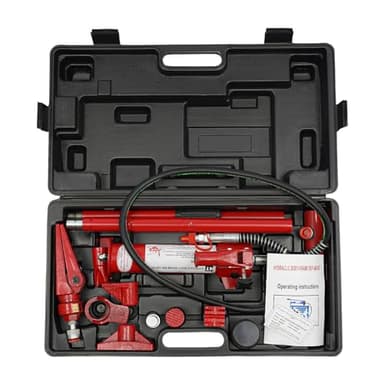 Kit de cric hydraulique 4T - Pour atelier de voiture - Capacité de charge : 8818 kg - Forme cylindrique - Avec boîte à outils - Idéal pour la réparation de voiture - Compact et durable