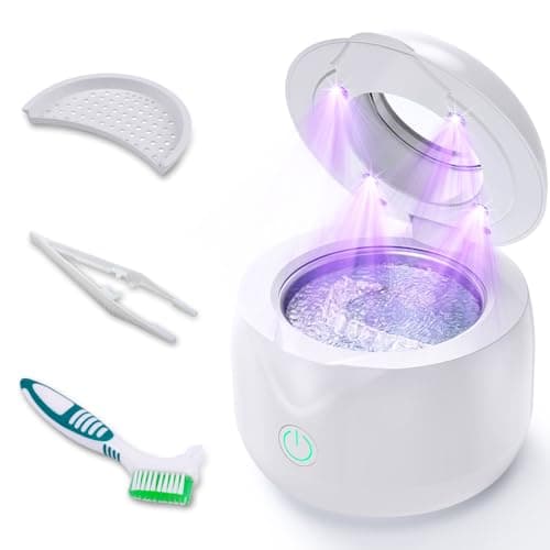 ITSHINY Nettoyeur Ultrasons, 45000Hz Bac Ultrason, 200ml Lampe UV, 25W Ultrasonic cleaner Pour Gouttière Dentaires, Prothèses Dentaires, Aligneurs, Appareils dentaires, Têtes de brosse à dents, Bijoux
