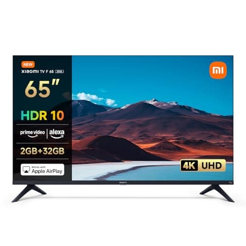 Xiaomi TV F 65, 165 cm (65 Pouces), 4K UHD, Smart TV, Fire TV, Contrôle Vocal Alexa, HDR10, MEMC, Mode Game Boost 120Hz, 2Go+32Go, Compatible avec AirPlay