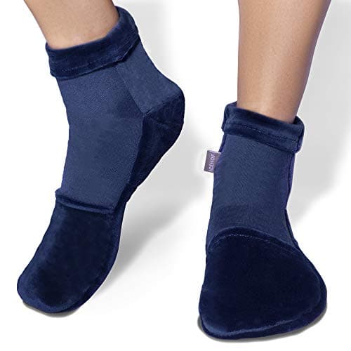 ICEHOF Chaussettes rafraîchissantes avec 4 blocs réfrigérants - Tissu doux (1 paire) Chaussures de refroidissement avec gel thérapie pieds froide orteils en chimie thérapie rhumatisme - Taille S