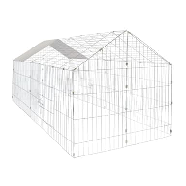 Wiltec Parc enclos pour Petits Animaux domestiques – 1800 x 750 x 750 mm – en Acier – Clôture verrouillable avec Toit grillagé à pignon – Cage Lapin Clapier Hamster Cochon d'Inde Tortue Rongeur