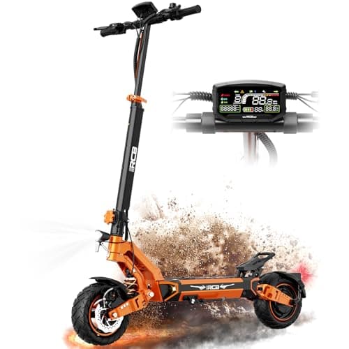 RCB D7 Trottinette électrique Adulte, 20.8Ah Batterie,Autonomie 80-90KM, Motor 500W, Pneus Antidéflagrant 10", Jusqu'à 25 km/h, Contrôle APP, Pliable Scooter électrique, Double Frein, Double Amortiss