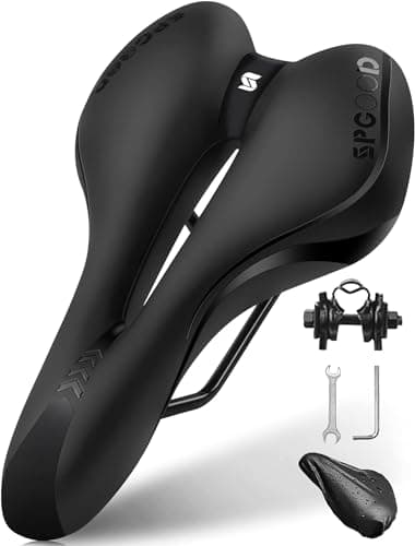 SPGOOD Selle Velo Confortable Gel Ergonomique Imperméable et Absorbant Les Chocs Selle de Velo, pour Hommes et Femmes, Selle Vélo Confort pour Montagne/VTT/Route