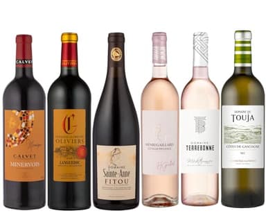 Assorti Dégustation - Assortiment de 6 vins rouges, blanc et rosés des appellations incontournables du Sud de la France (6 x 0,75L)