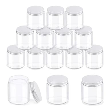 Glarks Lot de 12 bocaux en verre de 118 ml avec couvercles, cosmétiques, lotions et pommades