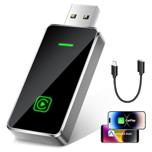 CUGEFRE Adaptateur Carplay sans Fil 2 en 1 pour iOS CarPlay/Android Auto, Convertir Le Filaire en sans Fil avec USB & USB-C/Type-C, Contrôle Stable & Aucun délai, Commande vocale Intelligente