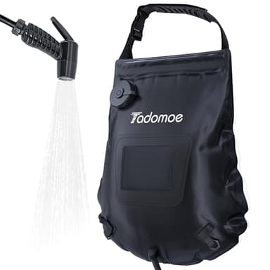Tadomoe Douche Solaire Camping 20l, Douche Camping avec Douchette, Indicateur de Température Idéal pour la Survie, Camping, Randonnée et Plage