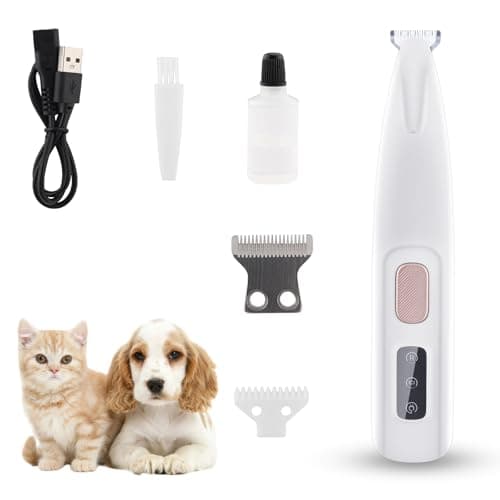 Tondeuse de Pattes de Chien, Beihre Tondeuse pour Chat Rasoir avec Lumière LED Étanche IPX5 Tondeuse Sans Fil pour Chiens, Chats, Pattes, Yeux, Oreilles, Visage, Corps