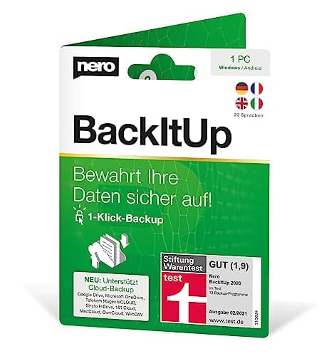 Nero Test Vainqueur Backup Software - Licence illimitée | Sauvegarde de données, Auto-Backup, Cloud, Récupération de données, Restauration, Sauvegardes automatisées | 1 PC | Windows 11/10/8/7
