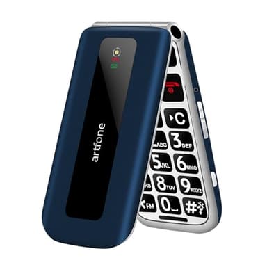 artfone GSM Téléphone Portable Senior Clapet Débloqué丨Téléphone Portable Senior à Clapet丨Grandes Touches丨Bouton SOS丨écran de 2.4" 丨Batterie 1300 mAh丨Radio FM丨Appel Rapide丨double Carte SIM - Bleu