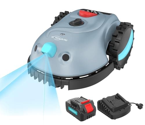 YARDCARE V100 Robot Tondeuse sans Fil Périphérique,avec Navigation par Vision, Évitement d'obstacles(150 Sortes), Robot Tondeuse Gazon avec Batterie 4 Ah, Lame de Rechange