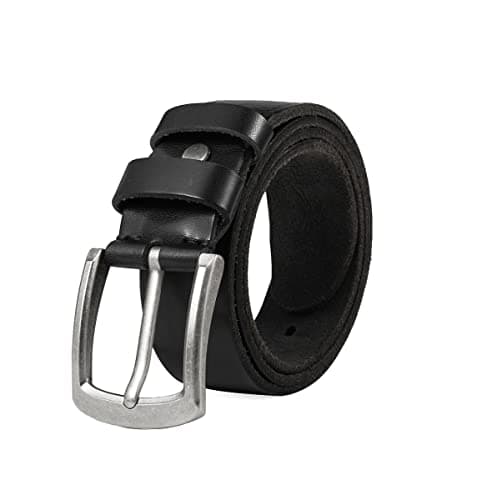 BELTER Ceinture Homme Cuir Jeans Décontracté Travail Cadeau Hommes Cow-Boy 110cm-160cm Grande Taille 3.8cm avec Coffret Cadeau (130cm, Noir)