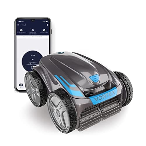 Robot piscine VORTEX 4WD Zodiac. Pour piscines 12x6 m. Nettoie fond/parois/ligne d’eau. Commande à distance + Lift System sur app. Câble avec système anti-emmêlement + chariot. OV 5480 iQ