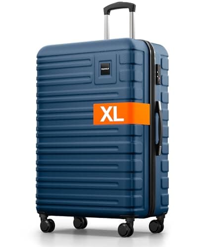Travely Valise en Polycarbonate, Taille XL, 77 cm, Volume intérieur 100 L, Dimensions 158 cm, Valise à Coque Rigide très Robuste avec roulettes Souples et Serrure TSA, Valises, Valises à roulettes