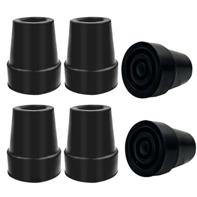 6 Pièces Embout Canne de Marche, 19mm Embouts Antidérapants pour Béquilles et Cannes, Embouts en Caoutchouc Universels, Antidérapant Embout Baton de Marche, Stable Embout Béquille, Noir