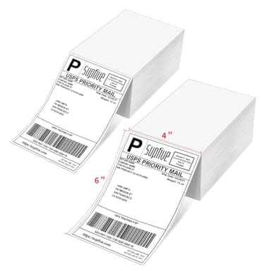 Supfive Lot de 500 étiquettes thermiques blanches de 10 x 15 cm, imperméables et adhésives permanentes de qualité commerciale pour imprimante thermique directe