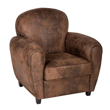 Atmosphera - Fauteuil Club Stanis Effet Cuir Vieilli
