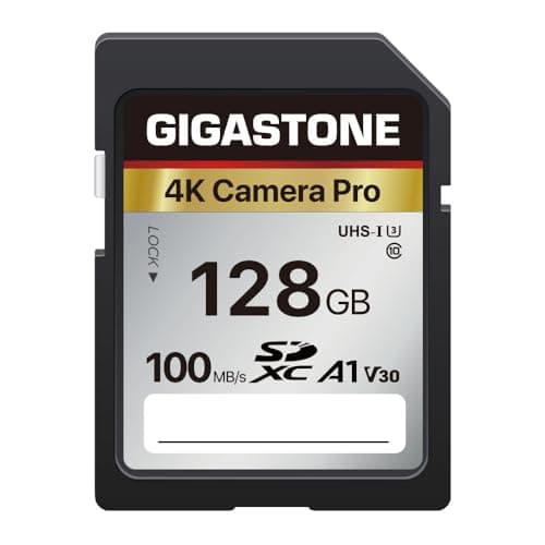 Gigastone Carte Mémoire SDXC 128 Go, 4K Caméra Pro Série, Vitesse de Transfert allant jusqu'à 100 Mo/s. Compatible avec Canon Nikon Sony Caméscope, A1 V30 UHS-I Classe 10 pour 4K UHD Vidéo