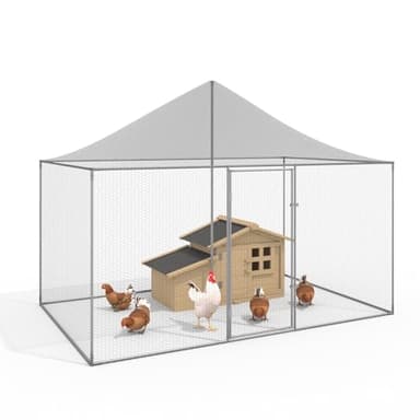 IDMarket - Volière 6 m² Parc grillagé 3 x 2 M enclos poulailler pour Animaux de Basse Cour