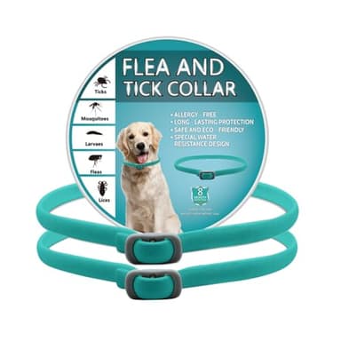 BKEPDY Collier Anti Puces pour Chien 2 Pièces Anti Tiques pour Chien Réglable et Imperméable Sûr et Naturel Longueur 65cm Protection 8 Mois pour Chiens de Petite Moyenne et Grande Taille