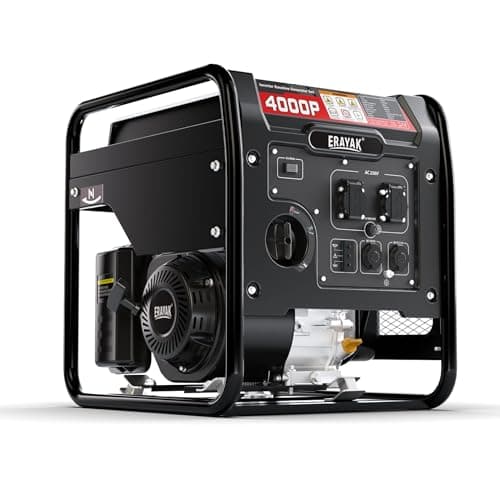 ERAYAK Groupe électrogène Silencieux de 4000W, Générateur Inverter Portable avec Capteur d'Huile, Mode ECO, Léger, pour Alimentation d'Urgence à Domicile et Camping