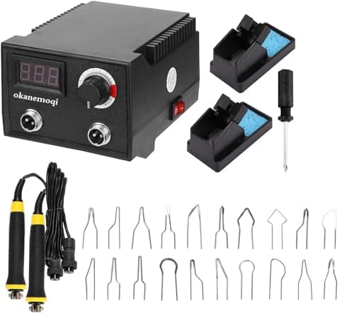 Kit pyrogravure pour bois professionnel 100 W Kit de pyrogravure numérique réglable avec embouts pour pyrogravure 20 pièces Brûleur à bois pour débutants et adultes