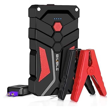 BIUBLE Booster Batterie Voiture 3000A, 12800mAh Démarreur de Voiture(Jusqu'à 7.0L Essence ou 5.5L Gazole), 12V Jump Starter avec Pinces de Sûreté Intelligentes, Lampe à LED, Marteau de Sécurité