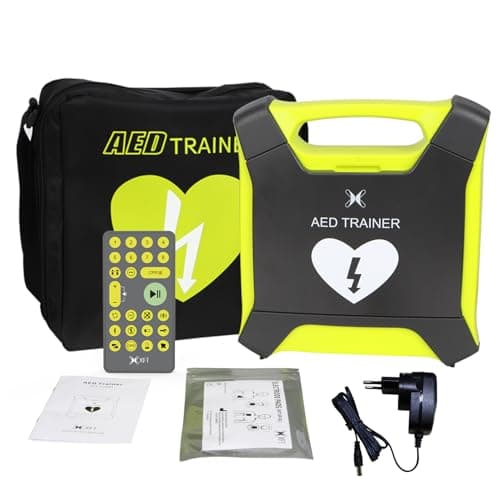 Défibrillateur de Formation, AED-Trainer XFT 120GA, Appareil d'Entraînement de Premiers Secours Pédagogique, 8 Scénarios Différents, Annonces Vocales en Français, Allemand, Espagnol et Italien