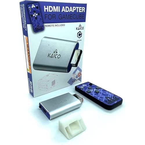 Kaico Câble Adaptateur HDMI pour Le Nintendo Gamecube utilisant Le Logiciel GCVideo. Prend en Charge Le doublement de Ligne 2X et inclut la télécommande. Une Solution Plug & Play Simple