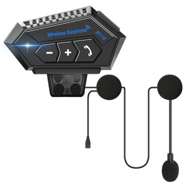 OBEST Oreillette Casque Moto,Oreillette Bluetooth pour Casque Moto, Autonomie de 30 Heures, Microphone Antibruit, Qualité Sonore HD, pour Tous Les Types de Casques