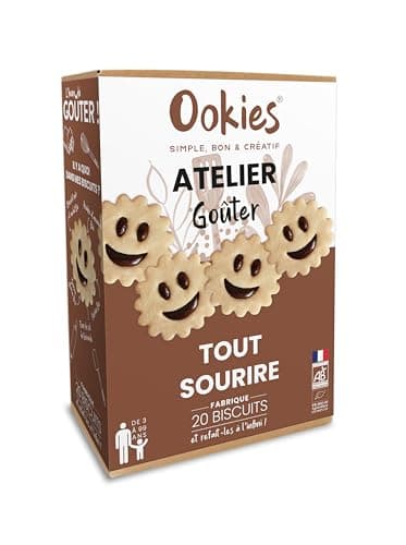 Ookies - Box Pâtisserie Biscuits Tout Sourire - Kit Pâtisserie Enfant pour Créer ses Goûters Maison - Gâteaux, Biscuits, Pâtisseries - Préparation Bio - Fabriqué en France - OO82100