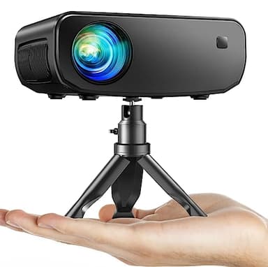 Projecteur, ELEPHAS 2025 WiFi Mini Projecteur Full HD 1080P, 15000 Lux Projecteur Portable Compatible avec iOS/Android/Smartphone/Tablet/PC/TV Stick/USB (Trépied Inclus)