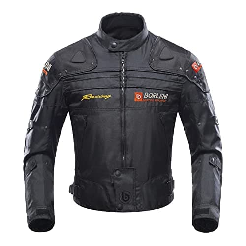 BORLENI Veste de Moto Hiver Coupe-vent pour Moto Équipement de Protection Complet pour Moto avec 5 Protections Vêtements de Moto pour Hommes et Dames en Automne et en Hiver, Schwarz XL