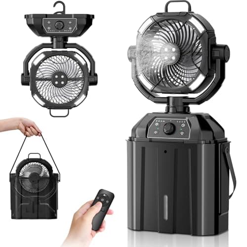 WYRJXYB Ventilateur brumisateur portable pour extérieur, terrasse, pêche, voyage, tente de golf, fête dans le jardin (noir)