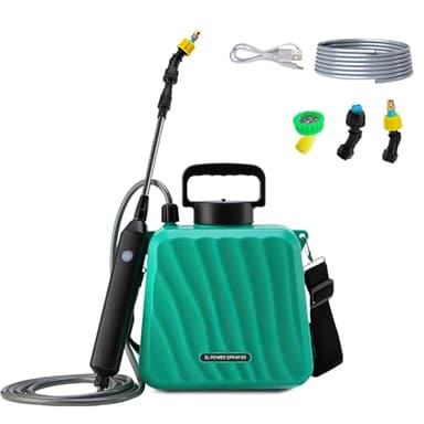Pulvérisateur Électrique 5L pour Jardin, avec 3 Buses Réglables, Rechargeable par USB et Poignée Télescopique, Idéal pour l'agriculture et Le Jardinage (Bleu)