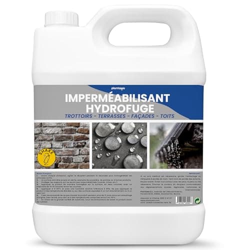 PLANTAWA Imperméabilisant Transparent Liquide 5L | Hydrofuge Toiture, Façade et Pierre Naturelle | Protection Invisible et Résistante à l'Eau pour Terrasses et Béton, Séchage Rapide