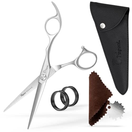 Fagaci Ciseaux Coiffure Professionnel avec des Lames Extrêmement Tranchantes, Ciseaux Coiffeur en Acier 440C, Durables, Ciseaux Cheveux à Mouvement Doux, Ciseau Coiffeur Coupe Fine, Kit Ciseaux Barbe