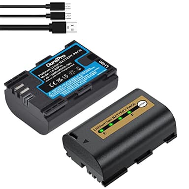 DuraPro 2X 2800mAh LP-E6 LP-E6N USB Output Batterie Battery Compatible avec Canon LP-E6, LP-E6N and Canon EOS 5D Mark II III IV, 60D, 70D 80D 90D Blackmagic 4K/6K Caméras